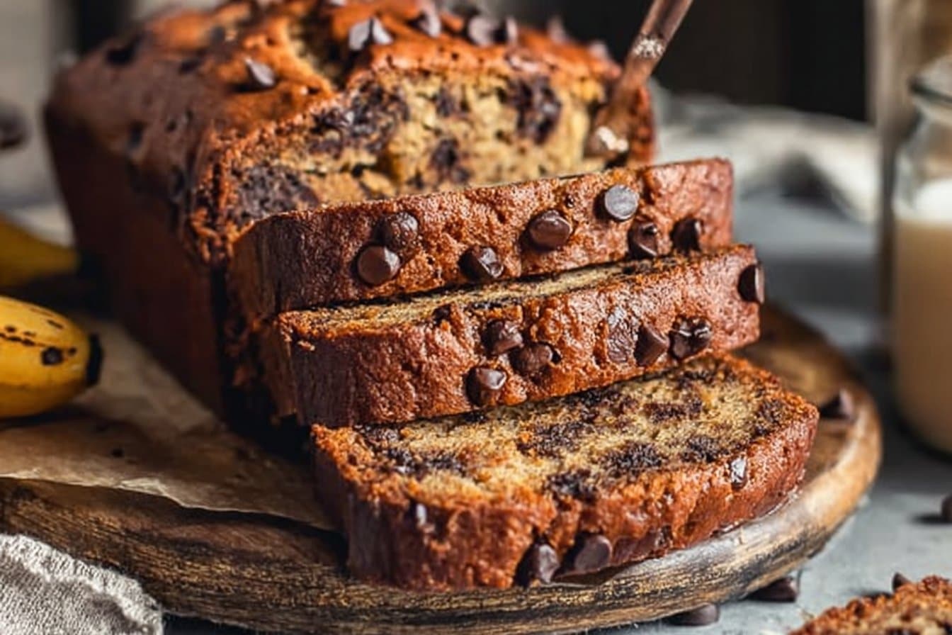 Super Moist Chocolate Chip Banana Bread Recipe