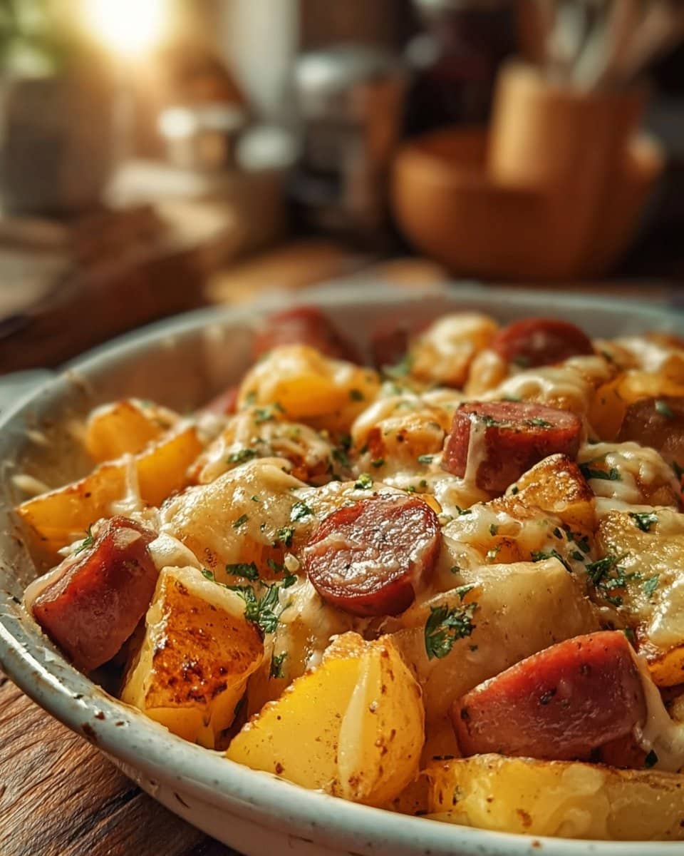 Cheesy Ranch Potatoes and Smoked Sausage