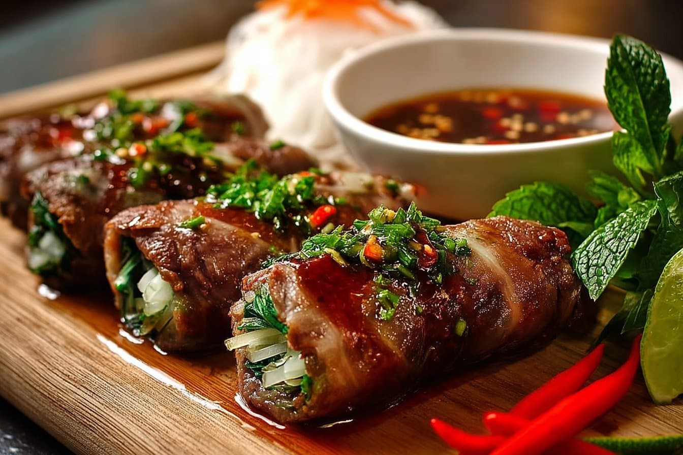 Thai Basil Beef Rolls