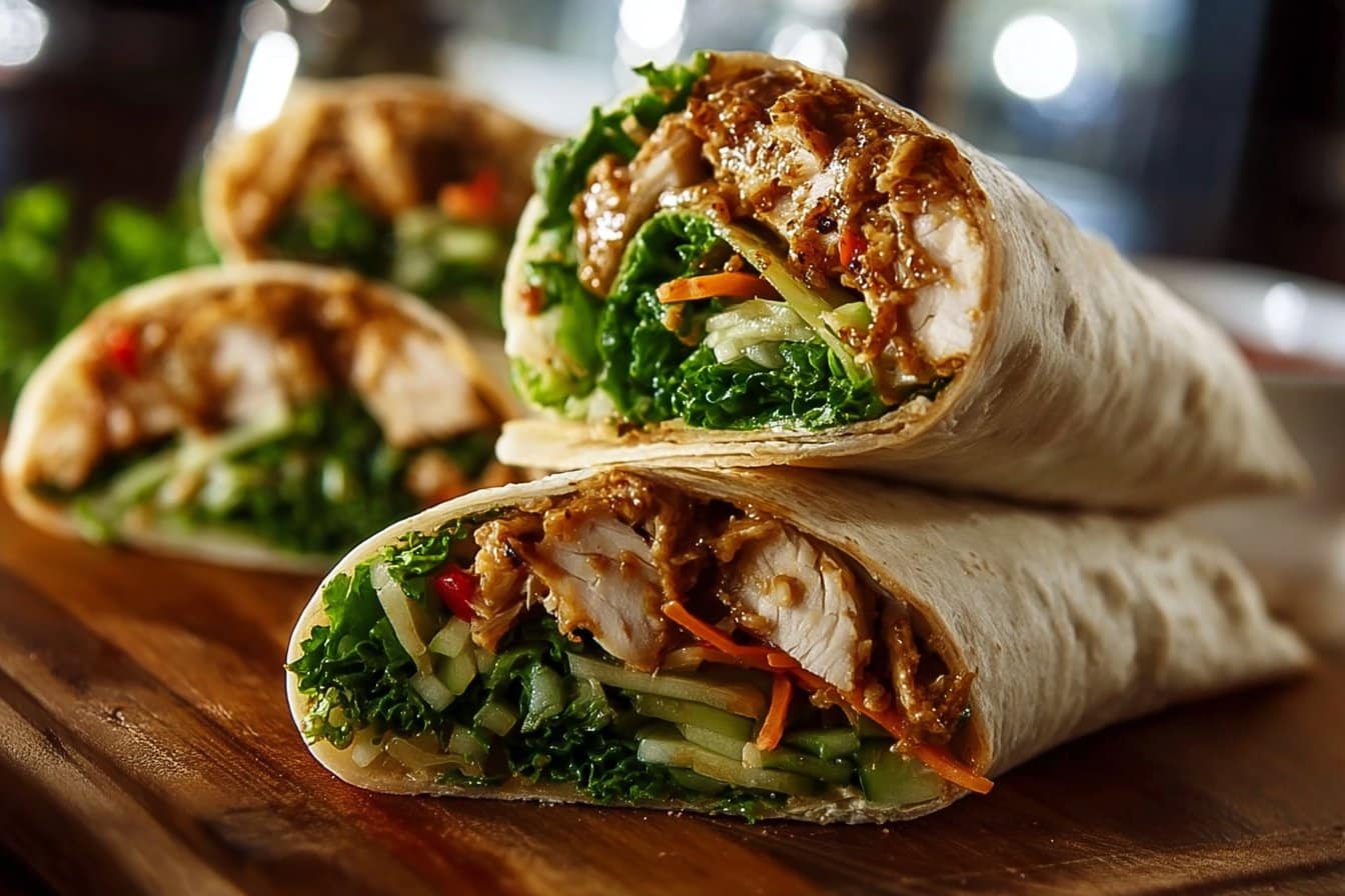 Thai Peanut Chicken Wraps