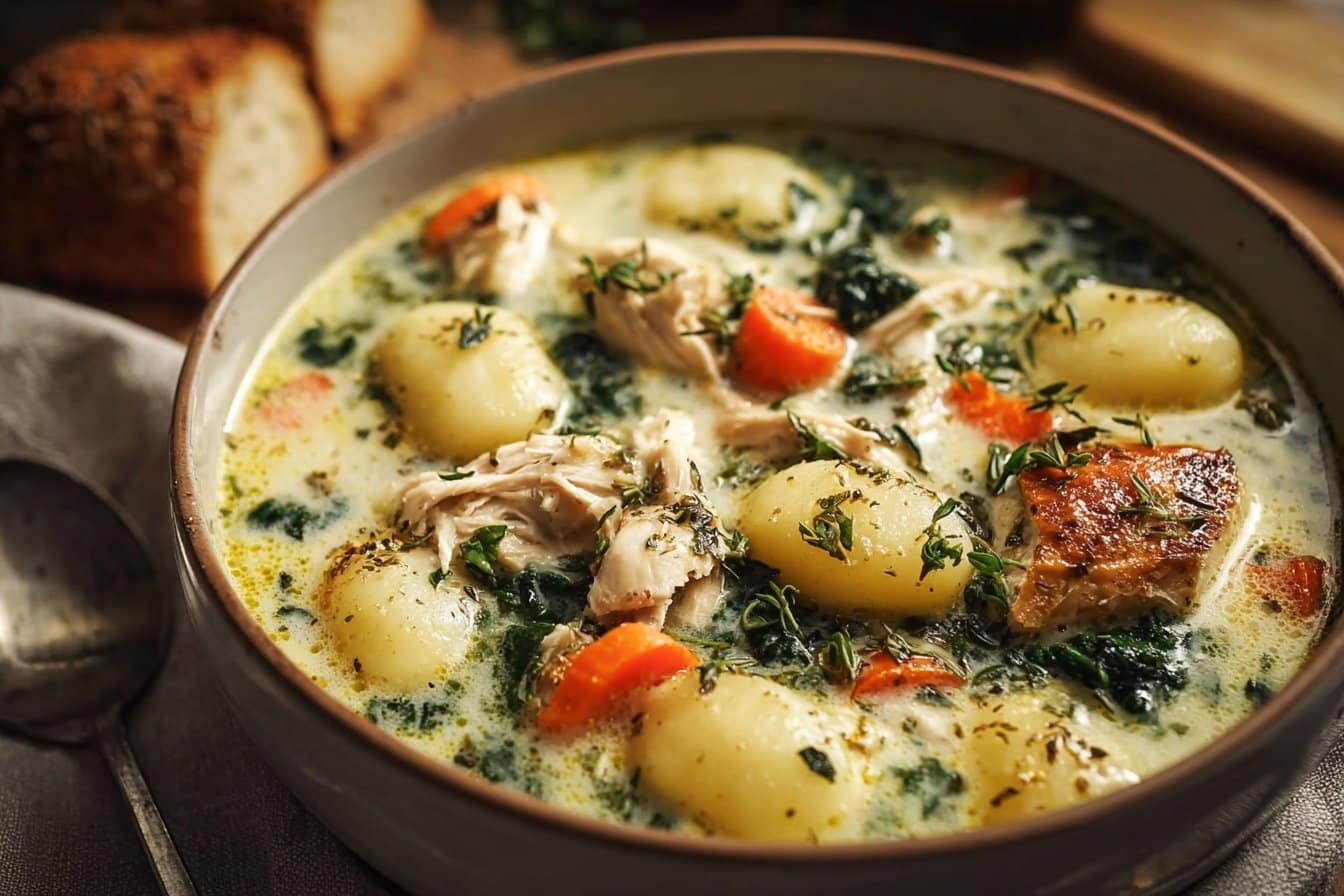 Healthy Rotisserie Chicken Gnocchi Soup