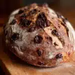 Chocolate Cherry Sourdough Bread baked to perfection with a unique flavor combination.