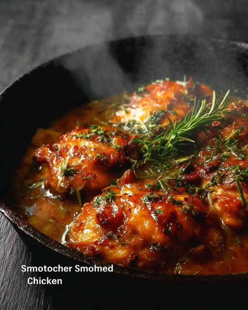 Delicious plate of smothered chicken with savory gravy and sides