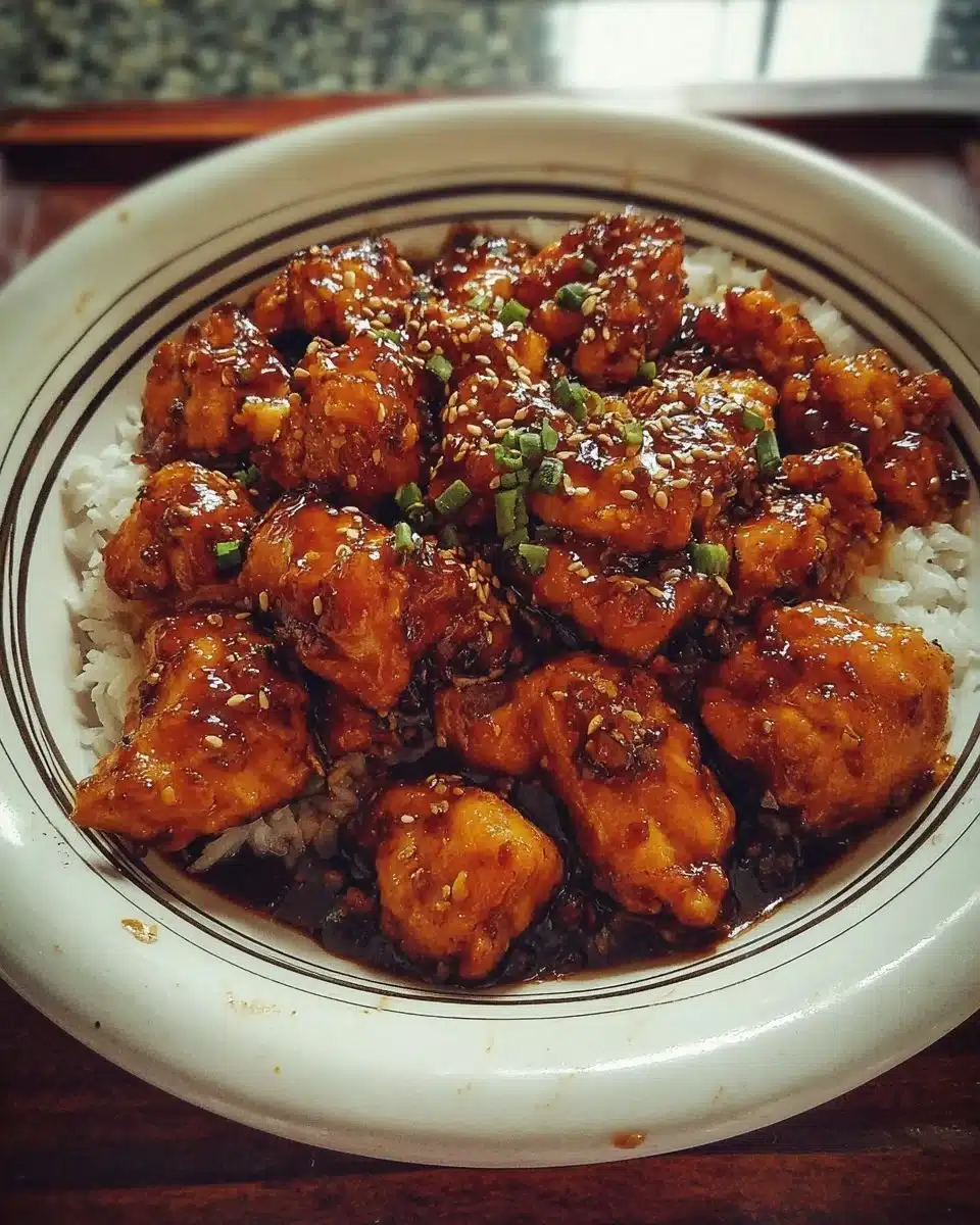 Delicious Honey Garlic Chicken served with vegetables on a plate