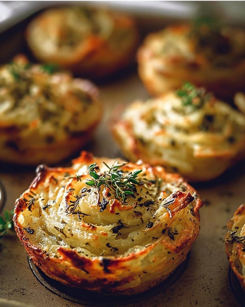 Garlic Herb Muffin Pan Potato Galettes