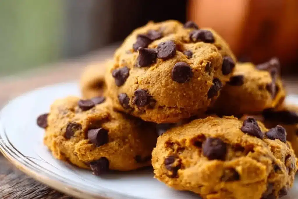 Delicious Pumpkin Chocolate Chip Cookies fresh from the oven