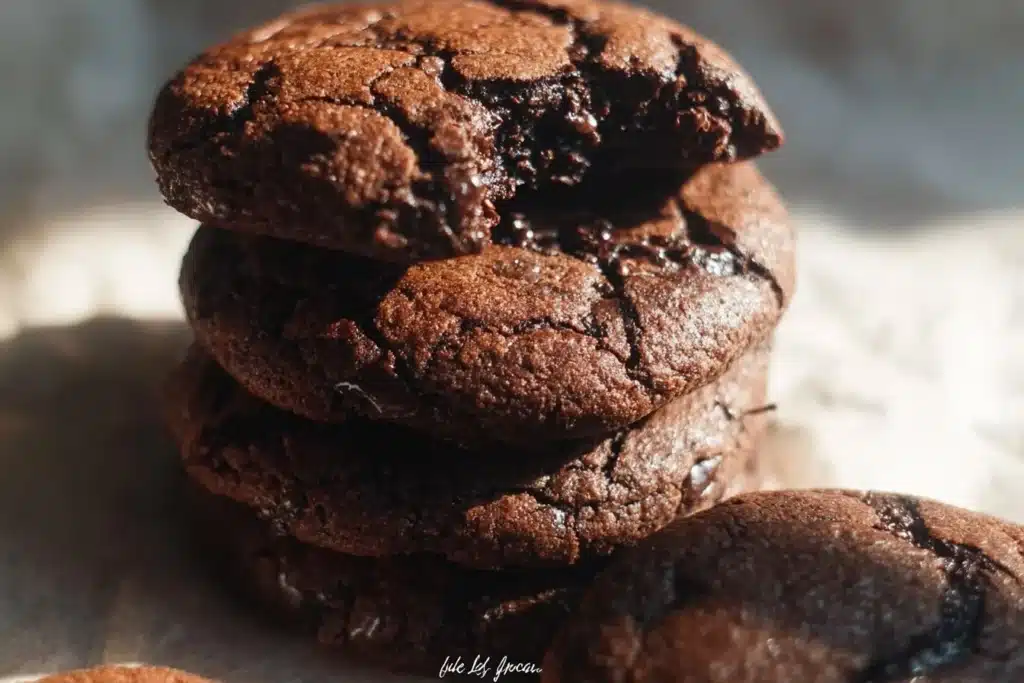 Delicious sourdough brownie cookies made using sourdough discard
