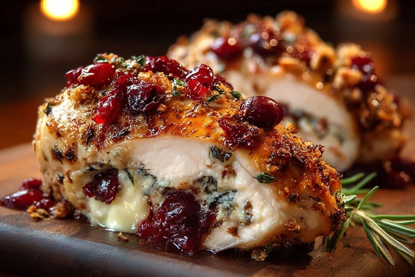 Impressive Cranberry Brie Stuffed Chicken