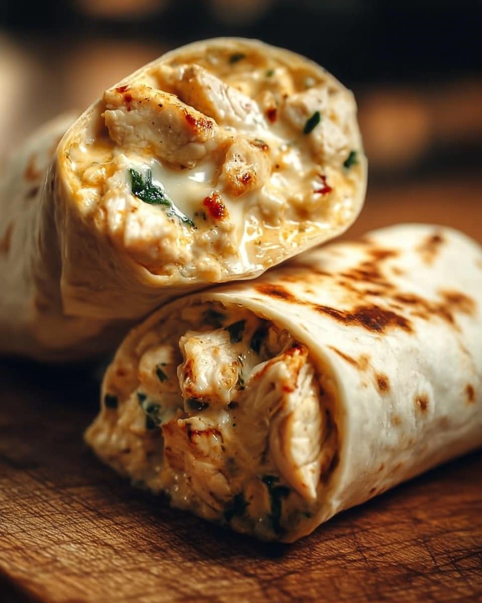 Cheesy Chicken Garlic Wraps