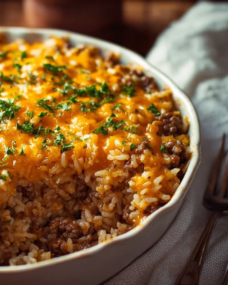 Cheesy Ground Beef and Rice Casserole