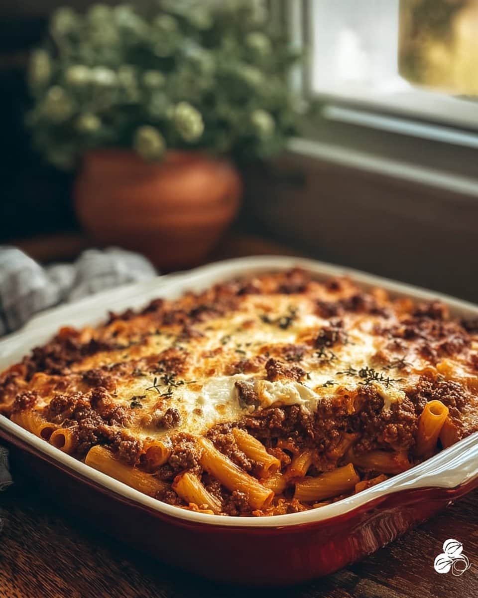 Baked Ziti with Ground Beef and Ricotta