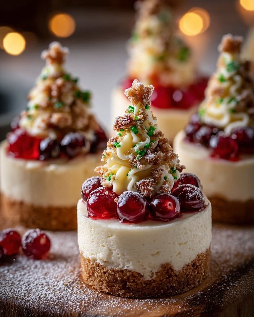 Christmas Tree Mini Cheesecakes