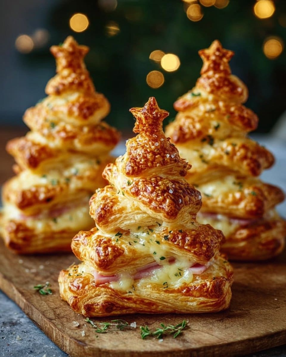 HAM & CHEESE PUFF PASTRY CHRISTMAS TREES
