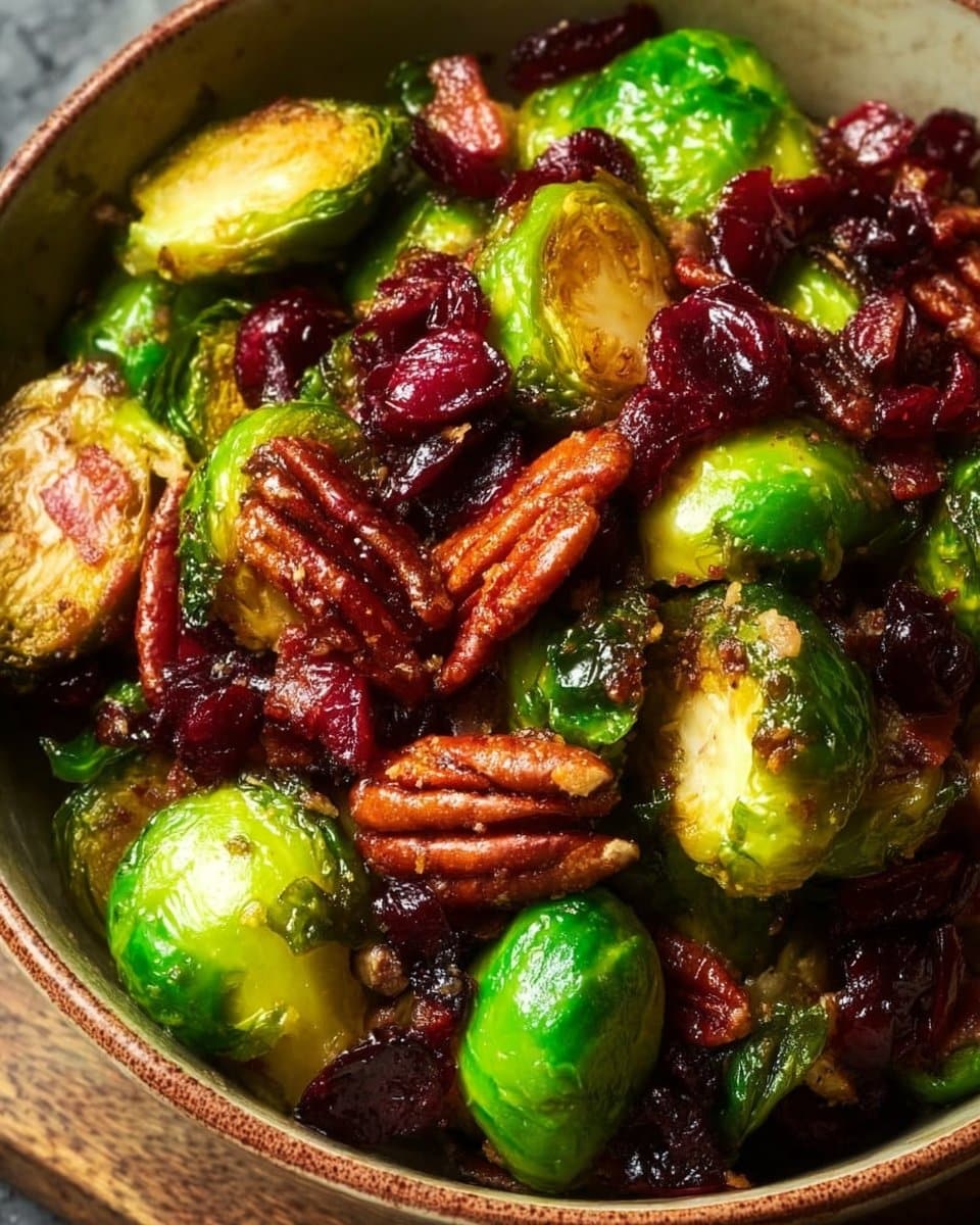 Brussels Sprouts with Bacon, Pecans, and Cranberries