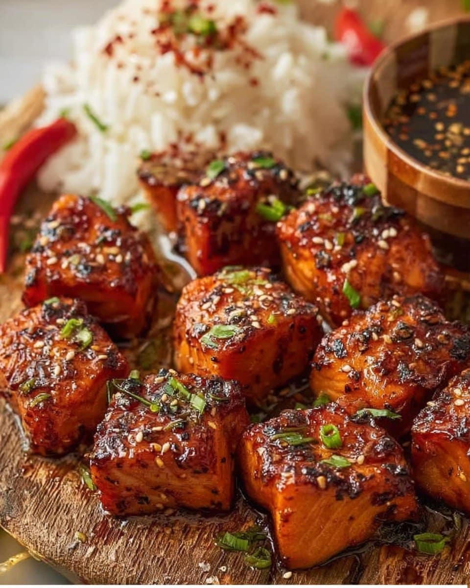 Honey Garlic Salmon Bites