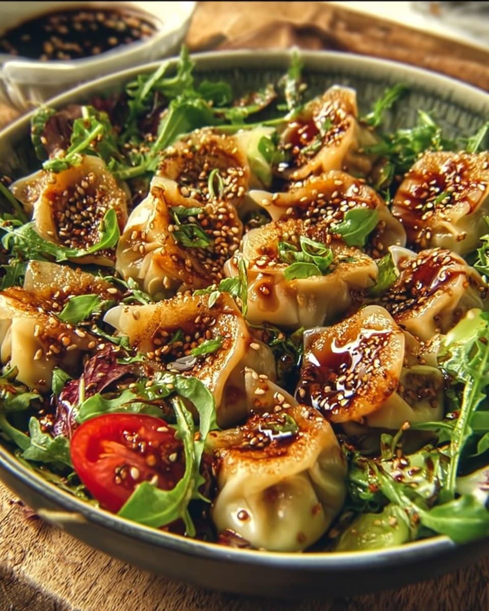 Crispy Dumpling Salad with Soy Dressing