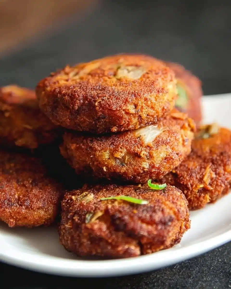 Delicious bread cutlet served on a plate, crispy and golden brown