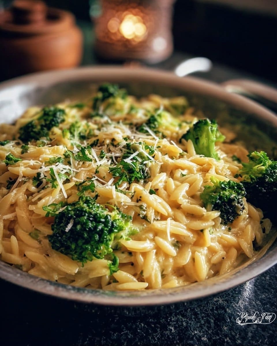 One Pot Broccoli Cheese Orzo