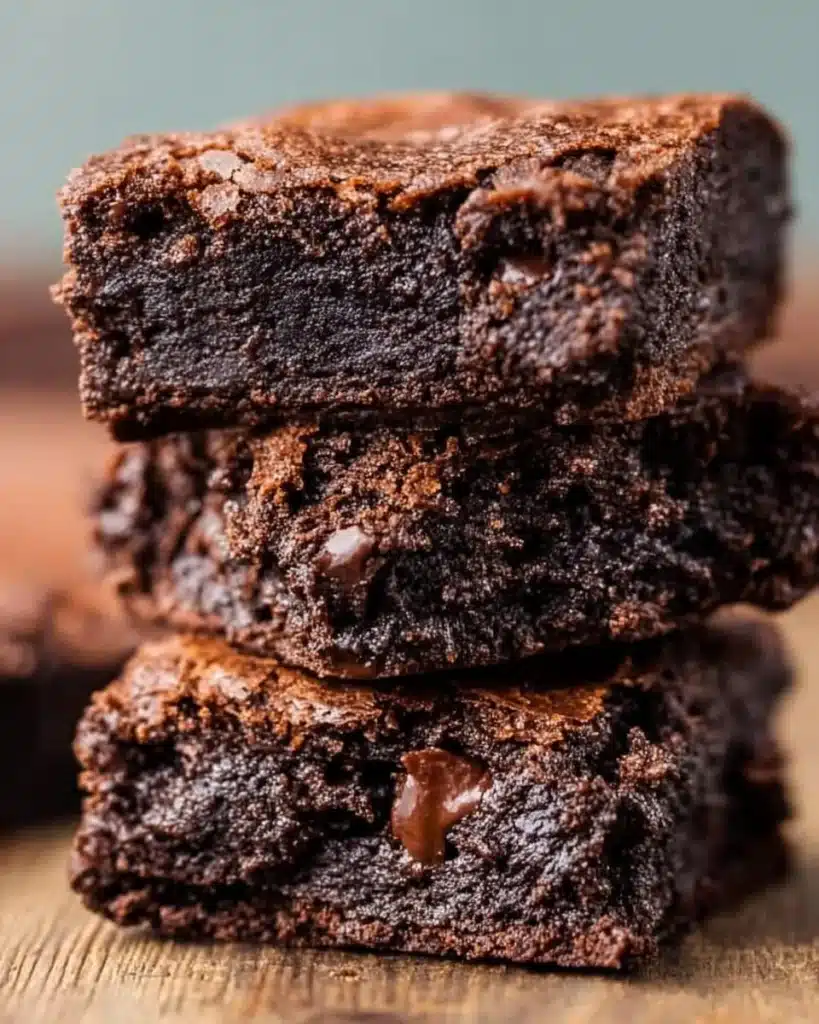 Delicious cake mix brownies served on a plate