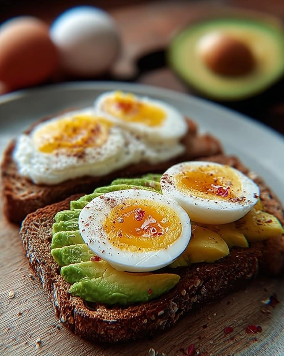 Rustic Rye Avo Toast with Soft-Boiled Eggs