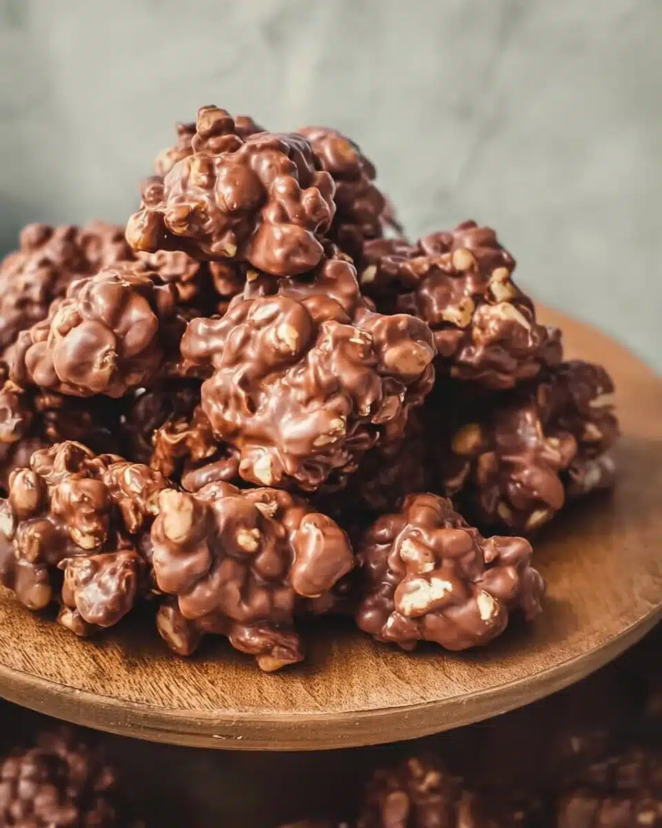 Homemade peanut clusters made with just three simple ingredients.