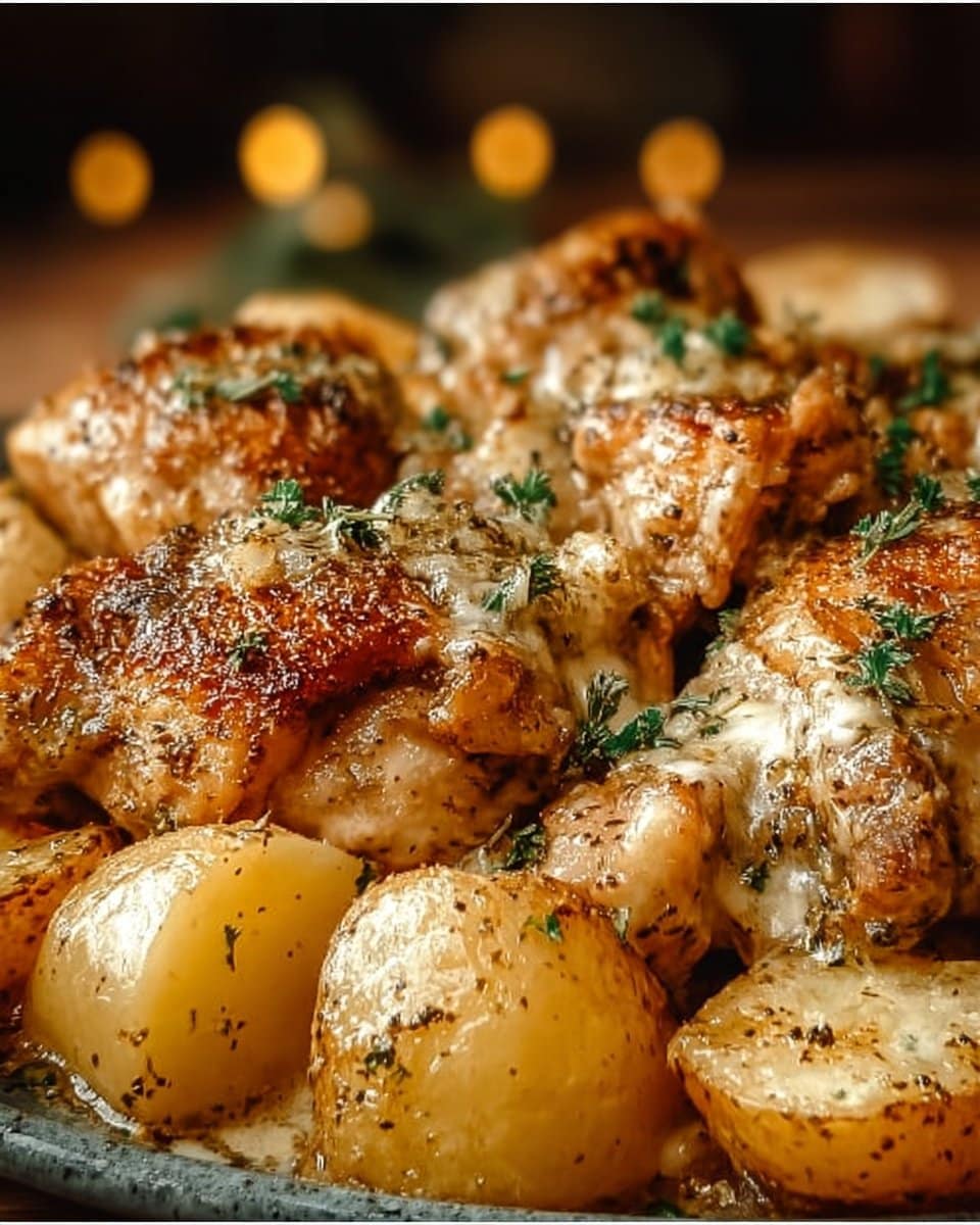 Garlic Parmesan Crockpot Chicken and Potatoes
