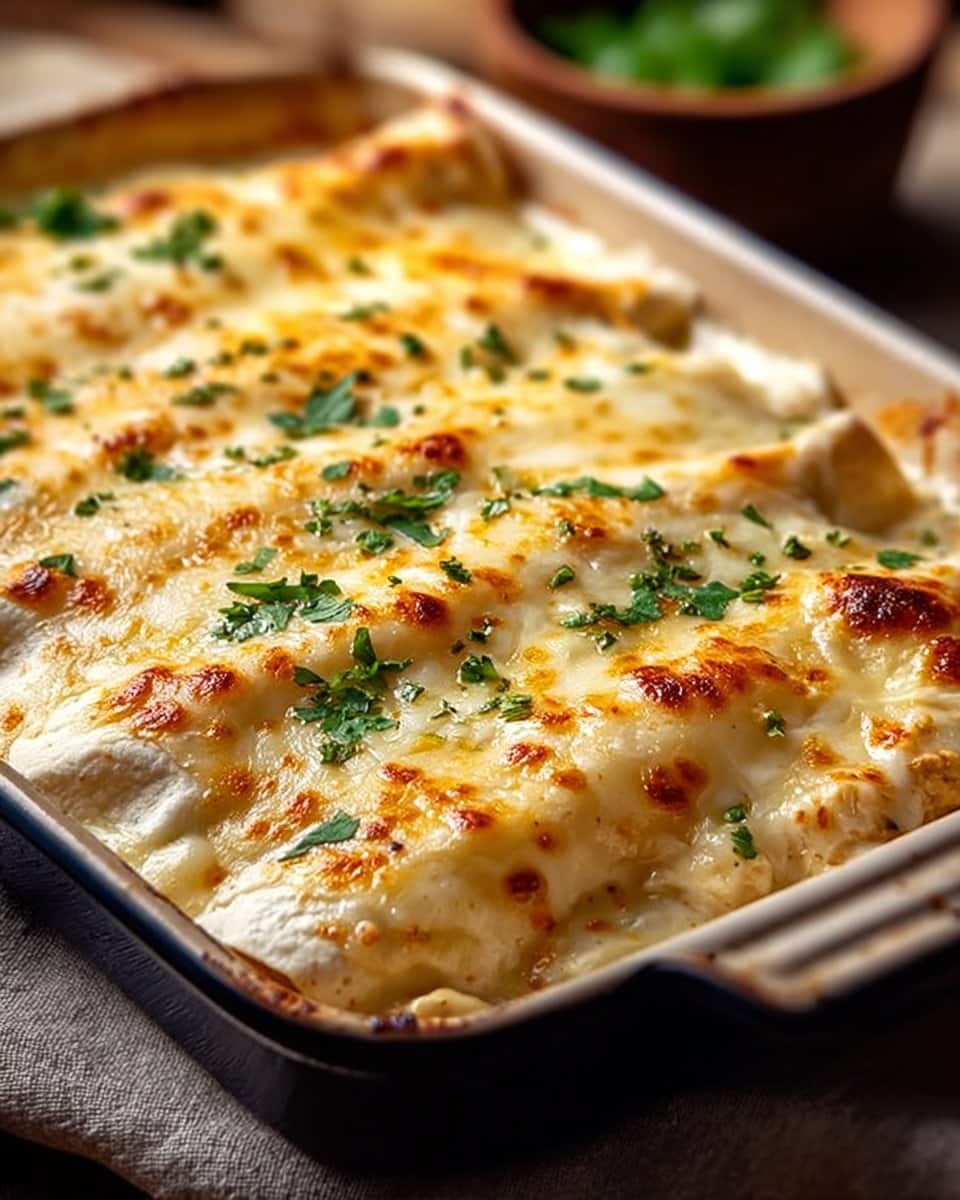 Creamy White Chicken Enchiladas
