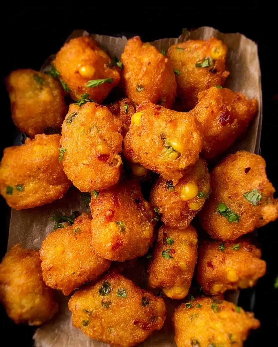 Delicious jalapeno corn nuggets served as a perfect appetizer