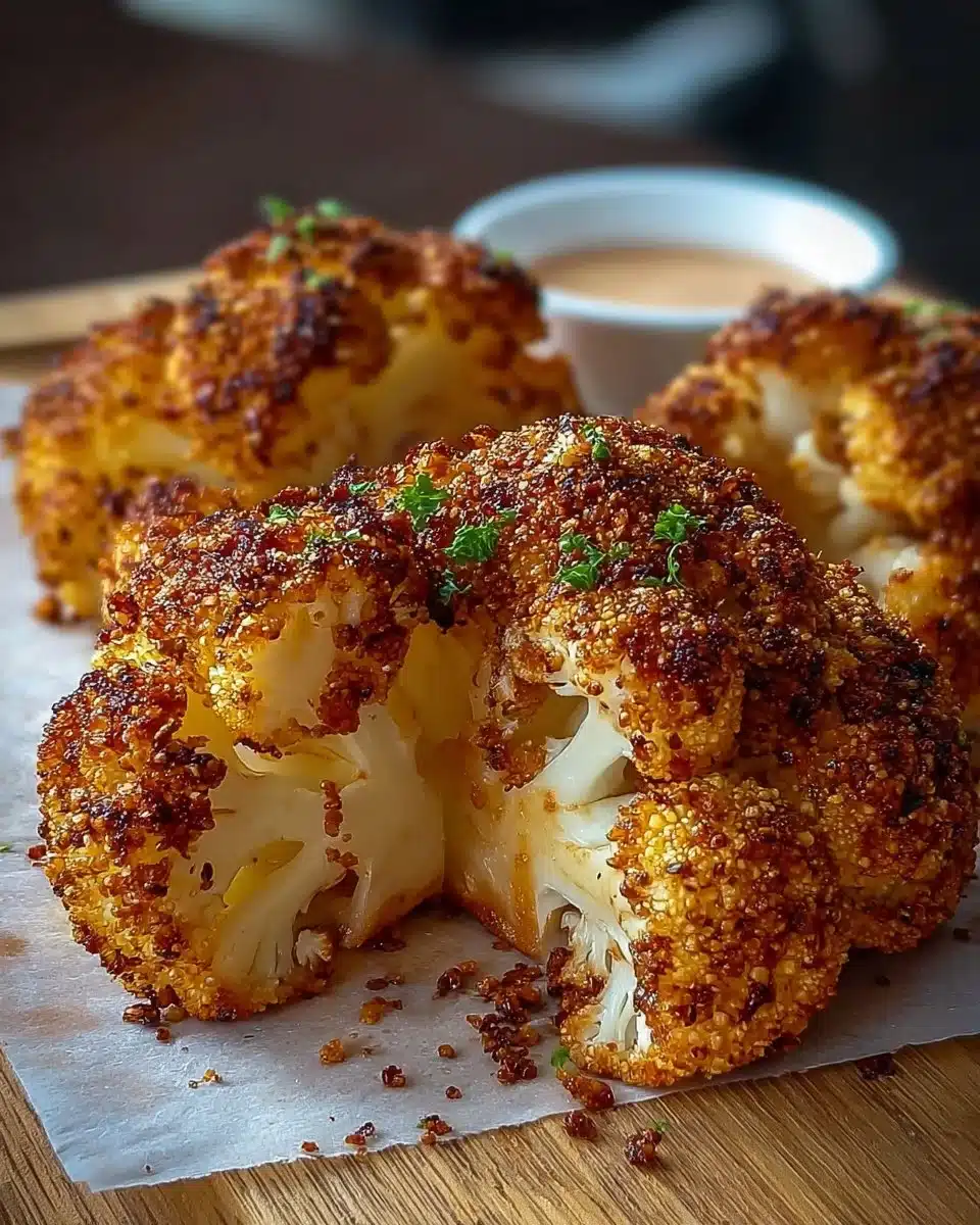Crispy air-fried cauliflower florets prepared for a keto diet