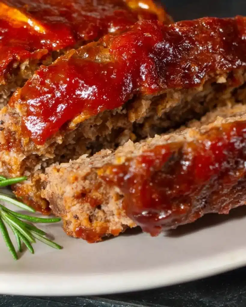 Delicious homemade meatloaf served with mashed potatoes