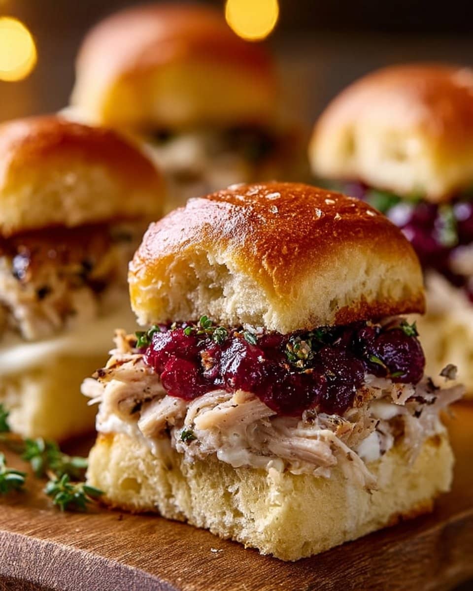 Thanksgiving Leftover Turkey Cranberry Sliders
