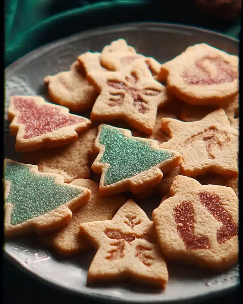Plate of slice and bake Christmas cookies ready for the holidays