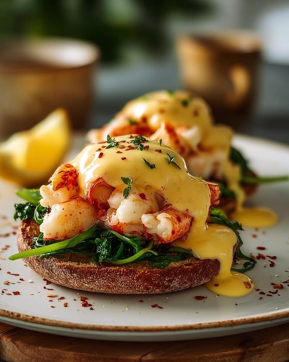 Bay Lobster Eggs Benedict with Cajun Hollandaise