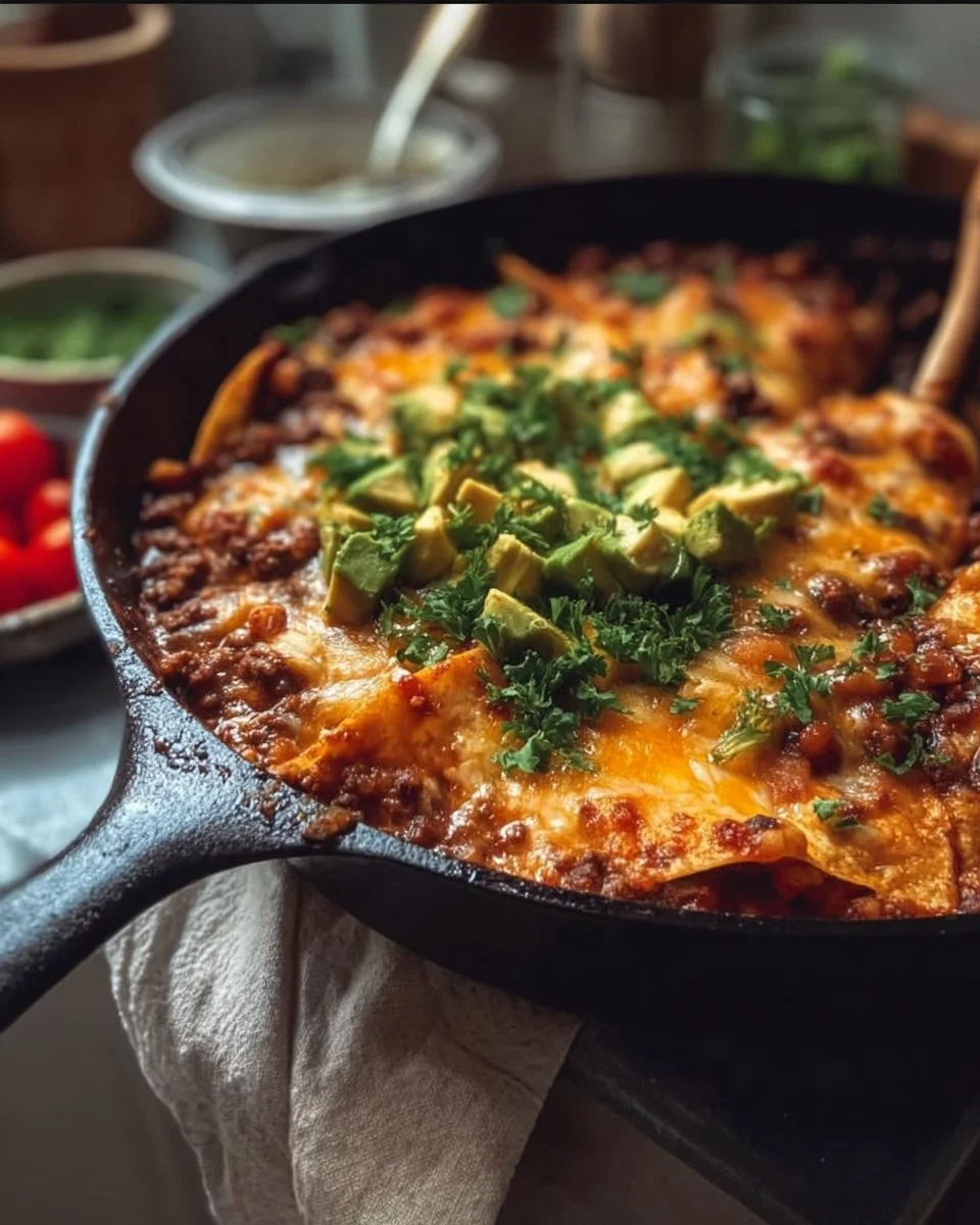 Beef Skillet Enchiladas