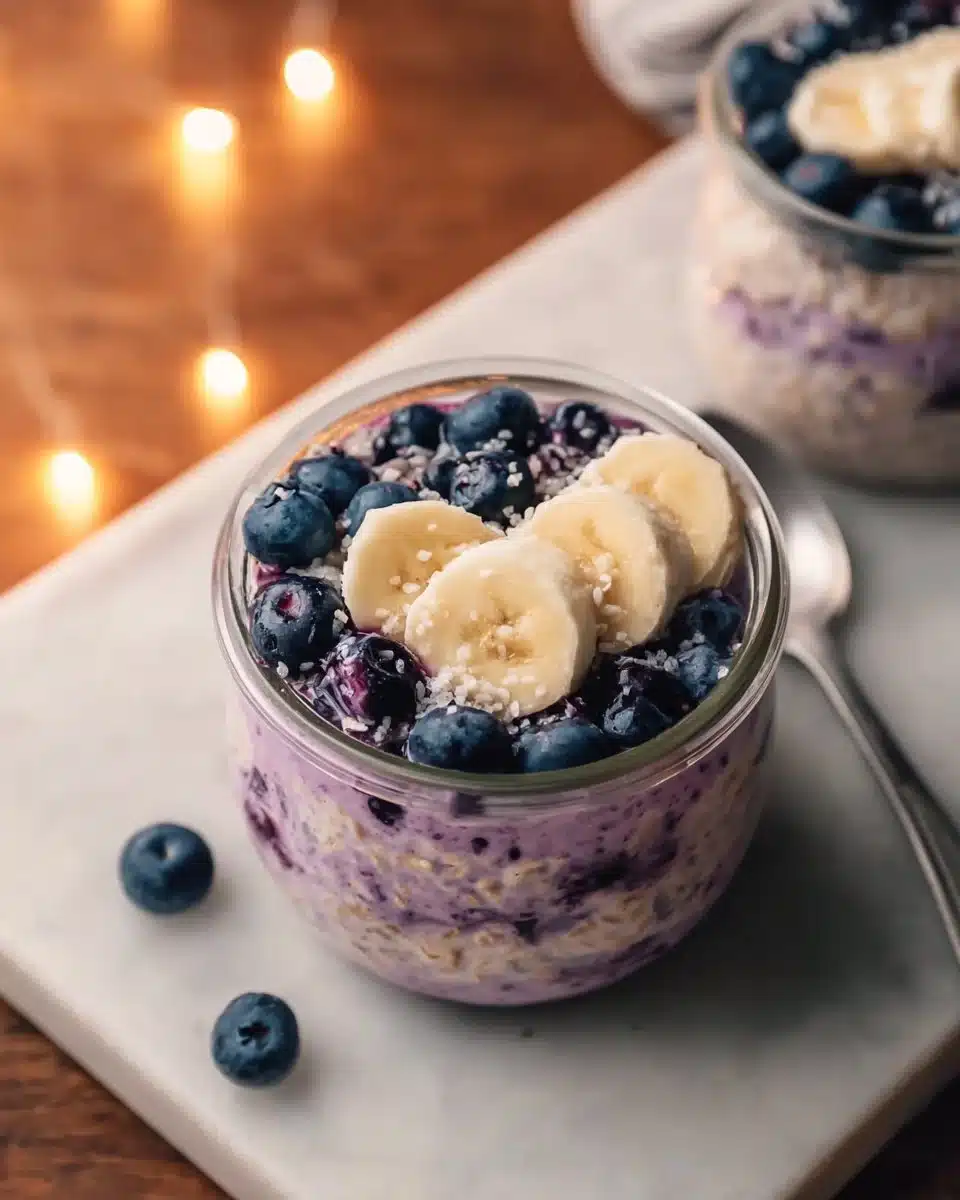 5-Ingredient Blueberry Banana Overnight Oats Recipe