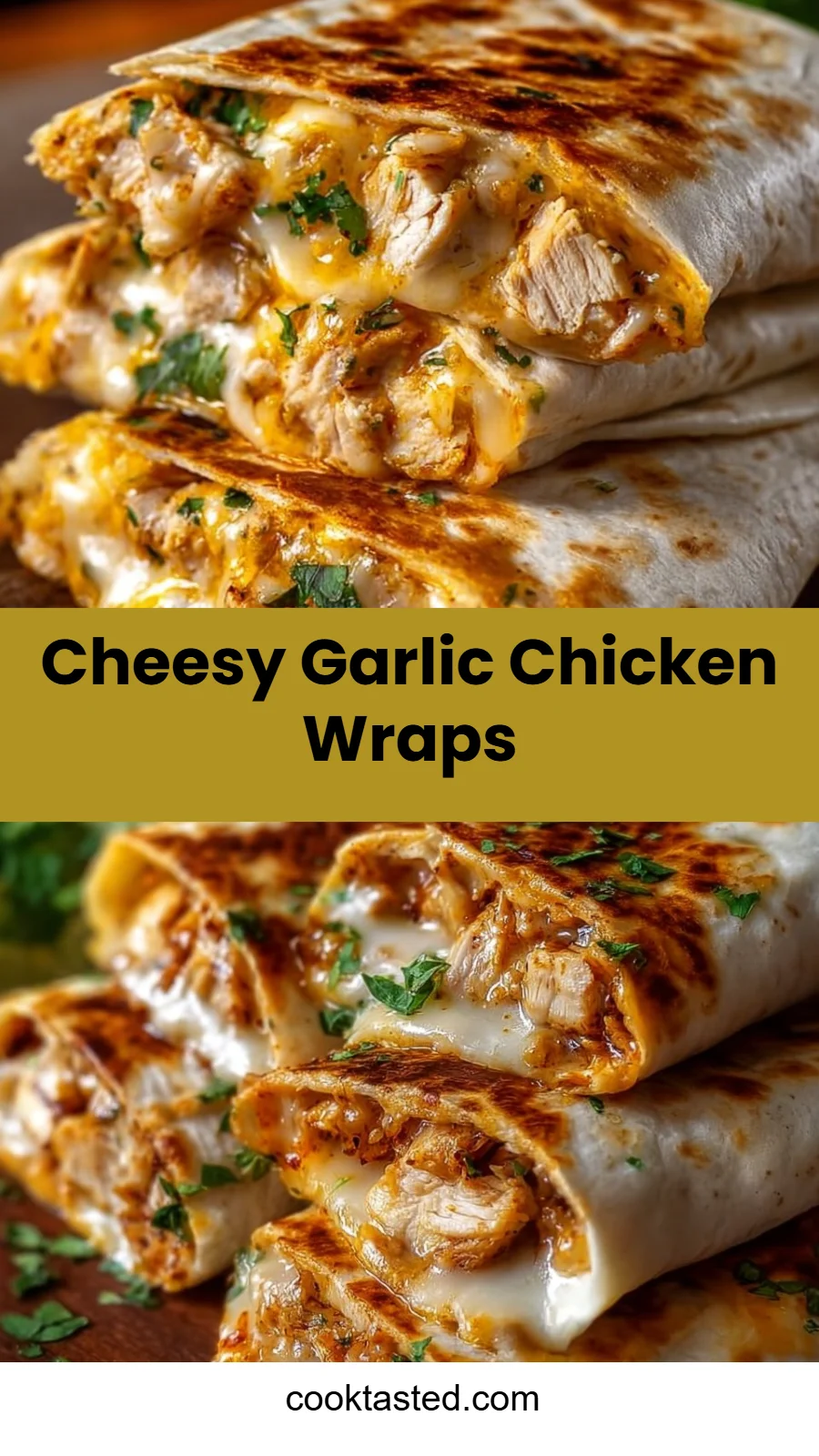 Cheesy Garlic Chicken Wraps