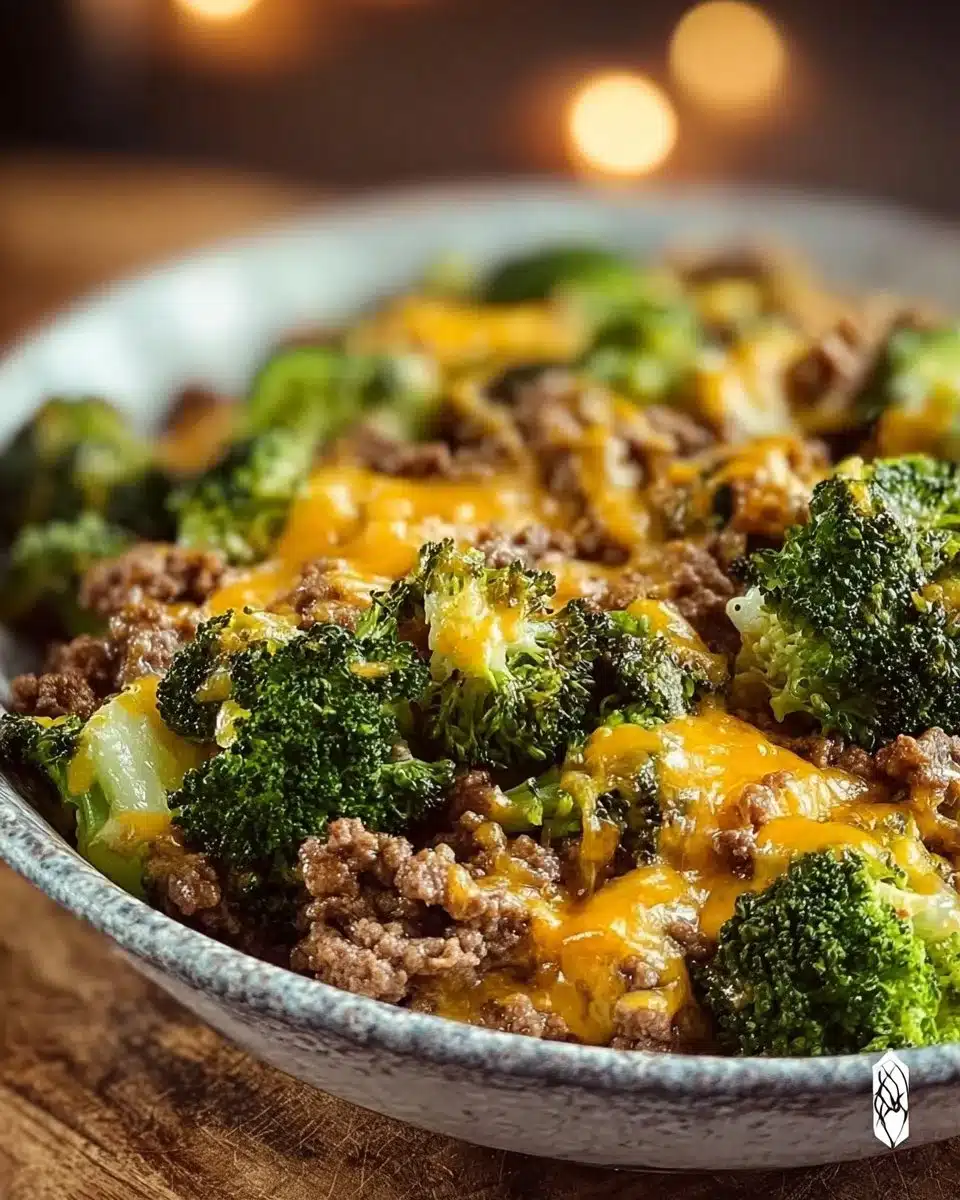 Cheesy Ground Beef and Broccoli