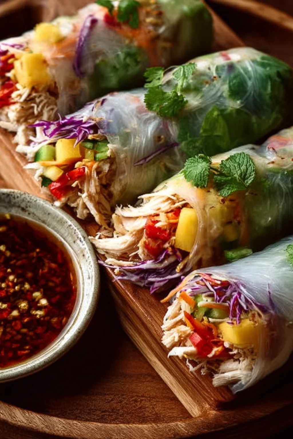 Chicken Mango Rice Paper Bundles