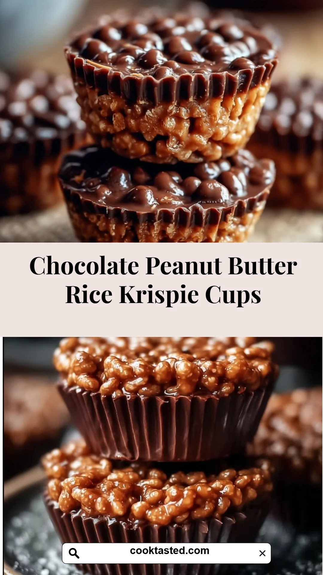 Chocolate Peanut Butter Rice Krispie Cups