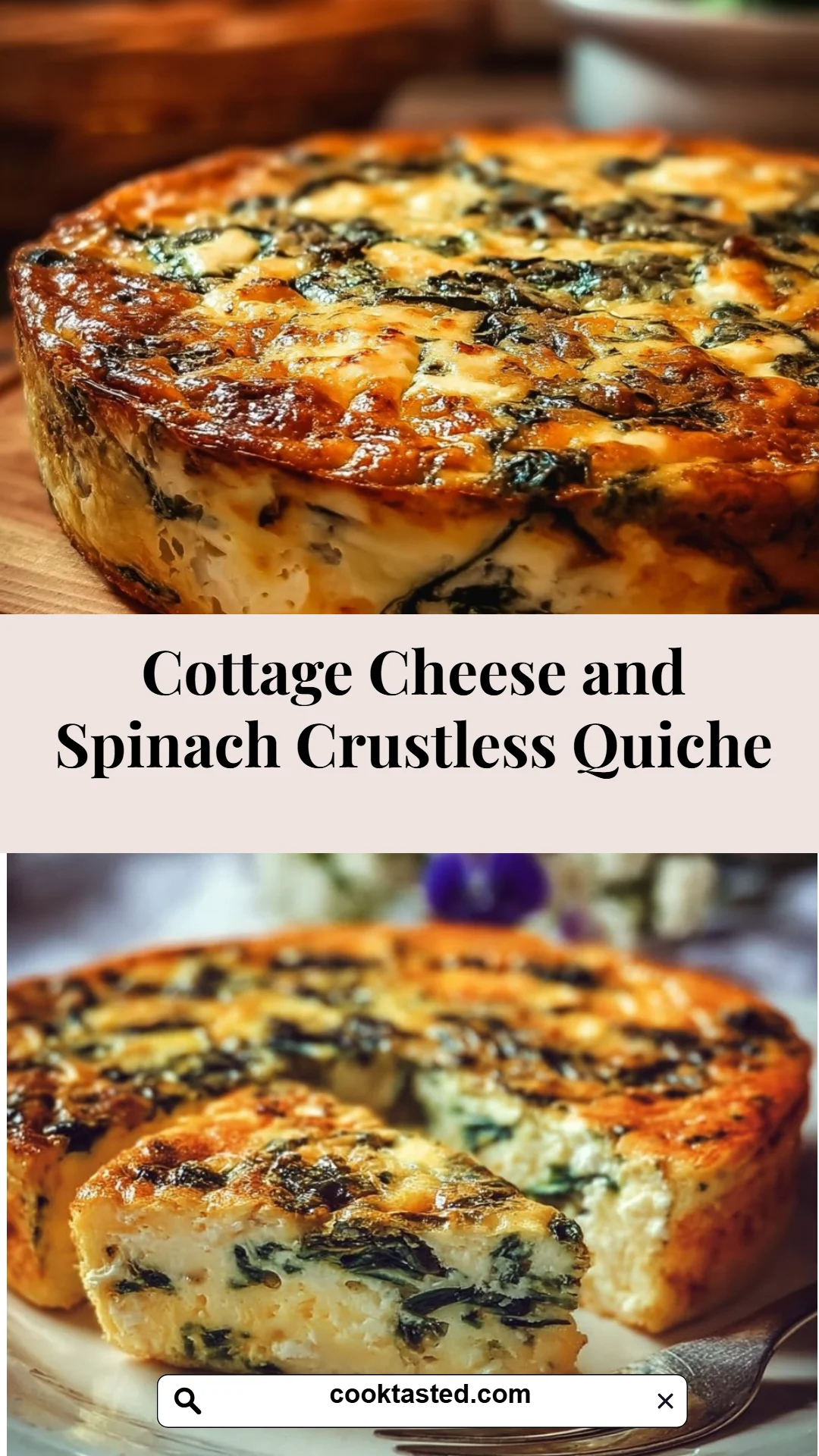 Cottage Cheese and Spinach Crustless Quiche