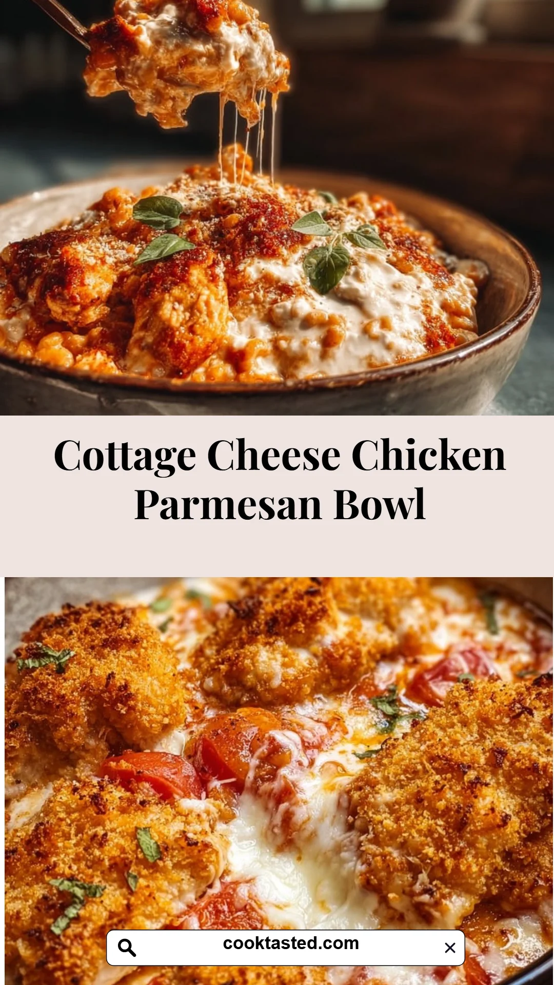 Cottage Cheese Chicken Parmesan Bowl
