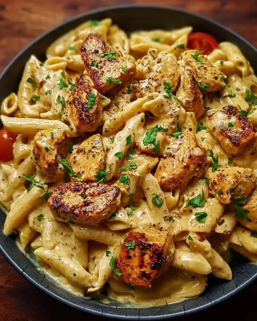 Creamy Cajun Chicken Pasta with vibrant colors and rich sauce for a delicious meal.