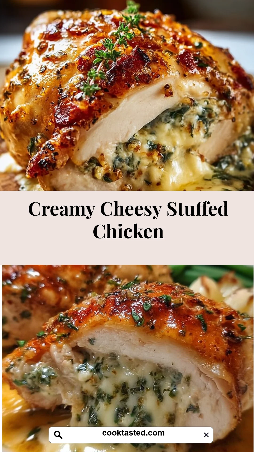 Creamy Cheesy Stuffed Chicken