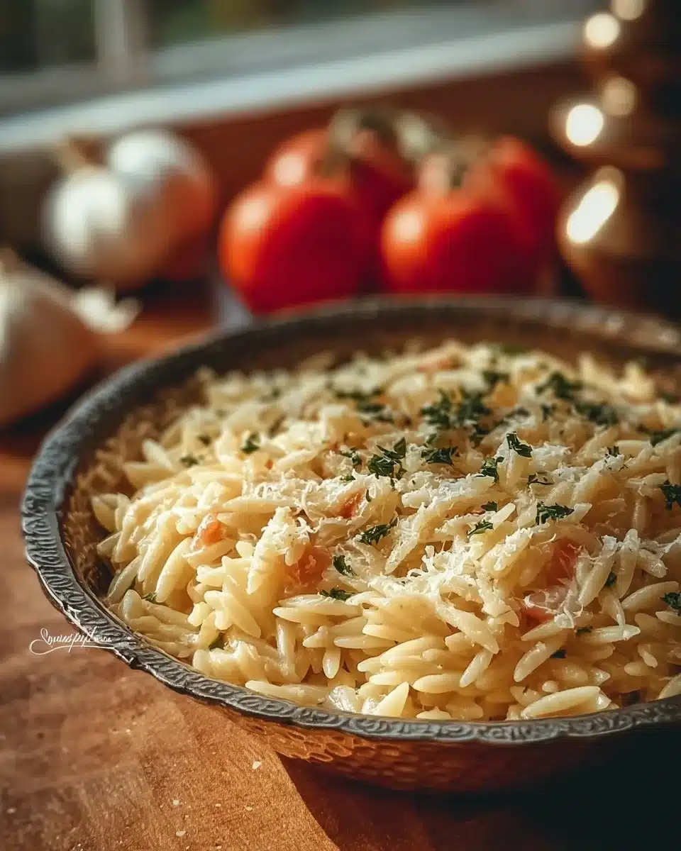 Creamy Garlic Parmesan Orzo