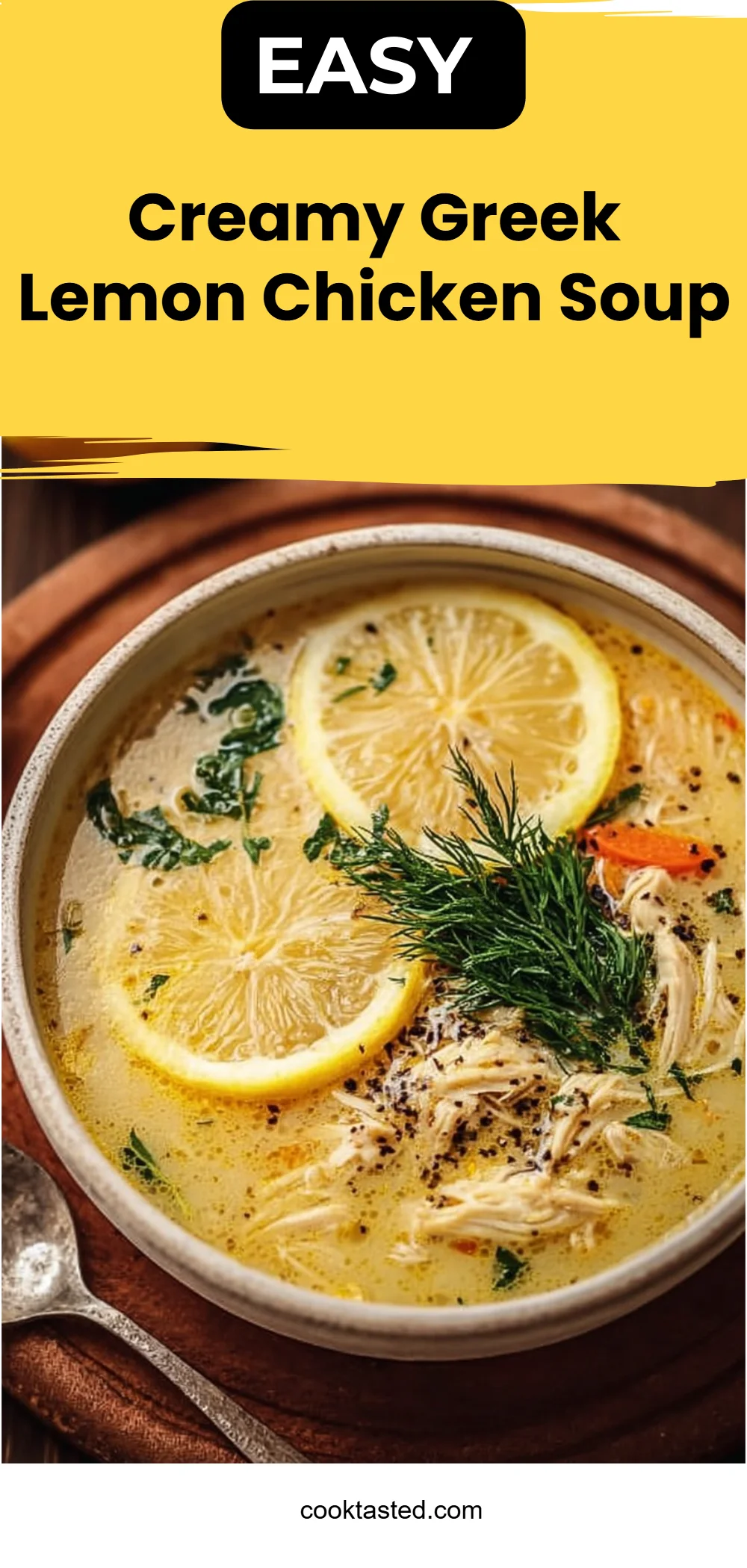 Creamy Greek Lemon Chicken Soup