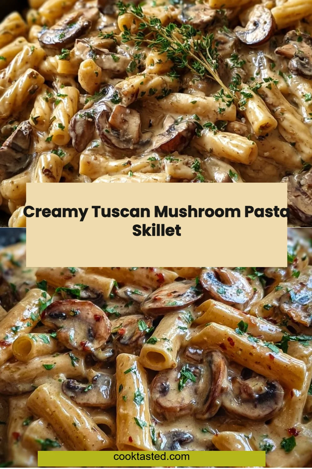 Creamy Tuscan Mushroom Pasta Skillet