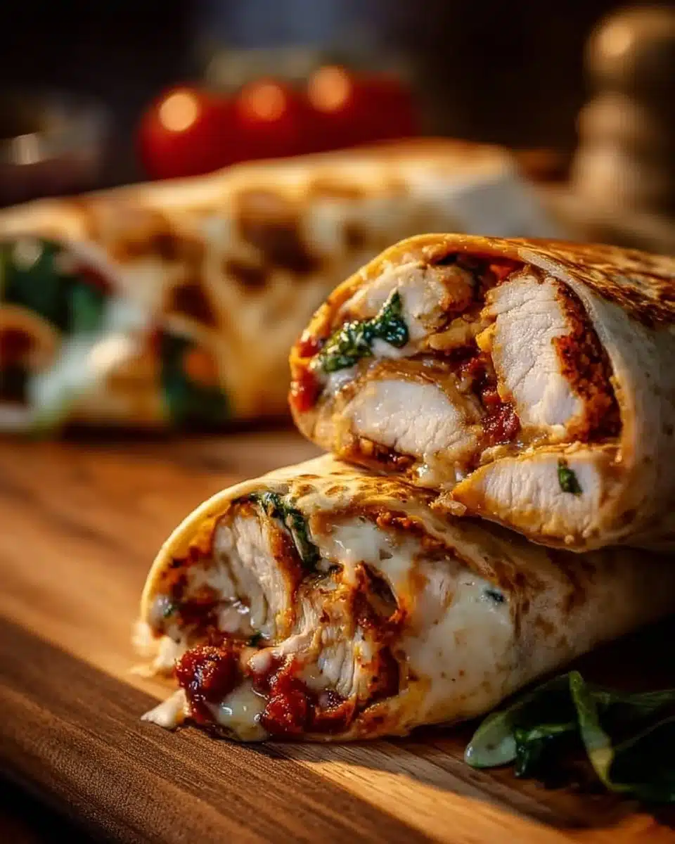 Crispy Air Fryer Chicken & Mozzarella Wraps