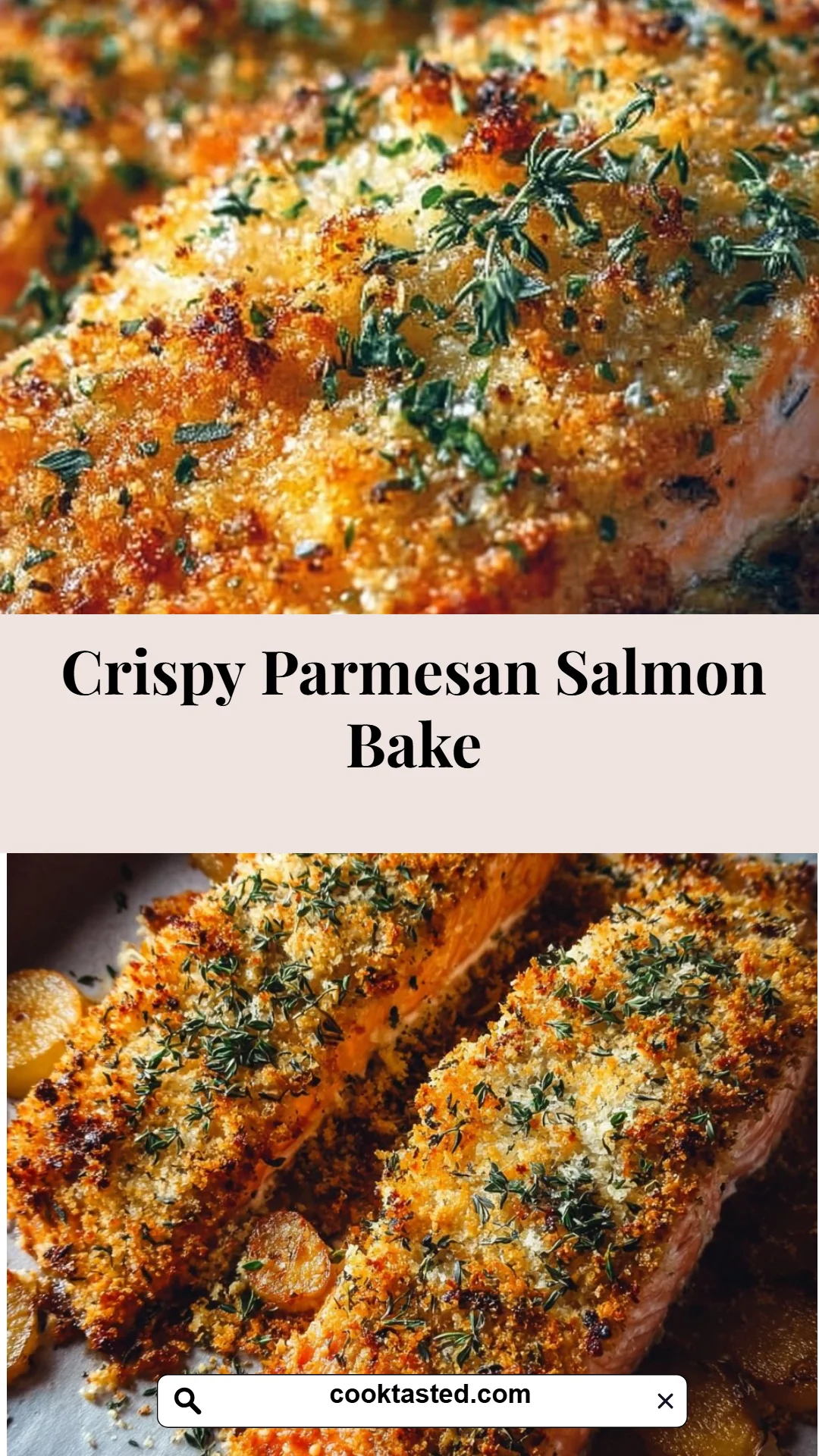 Crispy Parmesan Salmon Bake