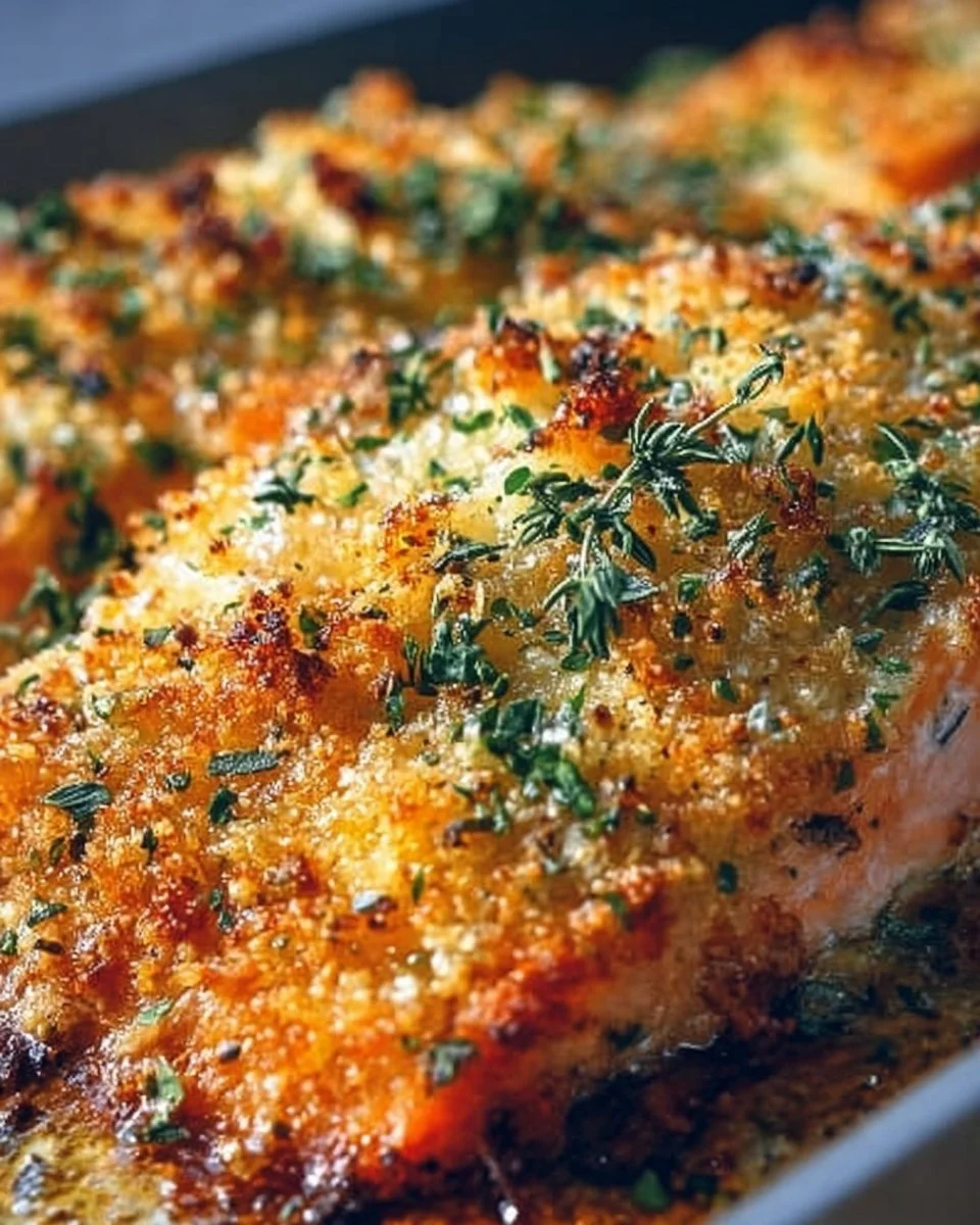 Crispy Parmesan Salmon Bake
