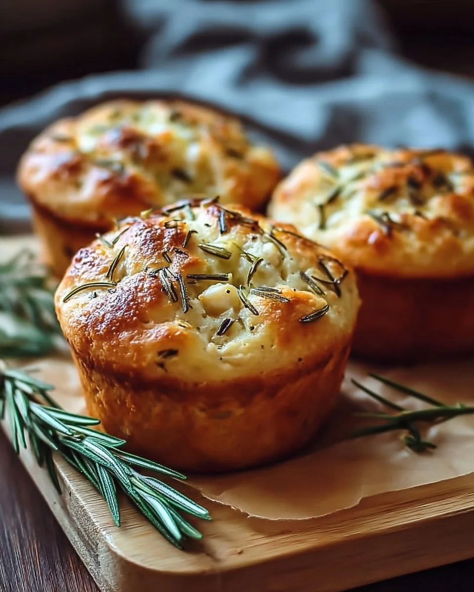 Easy Garlic Rosemary Focaccia Muffins
